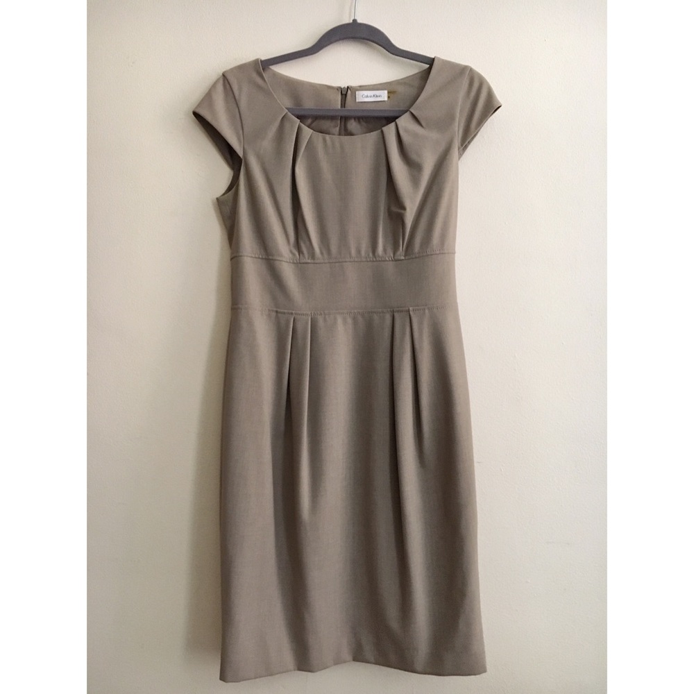 Calvin Klein Beige Sheath Dress